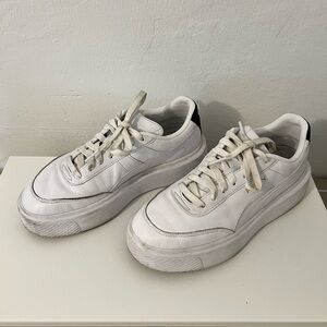 Puma White Leather Platform Sneaker